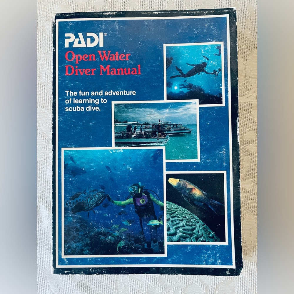 PADI Open Water Diver Manual scuba book 1990 vintage